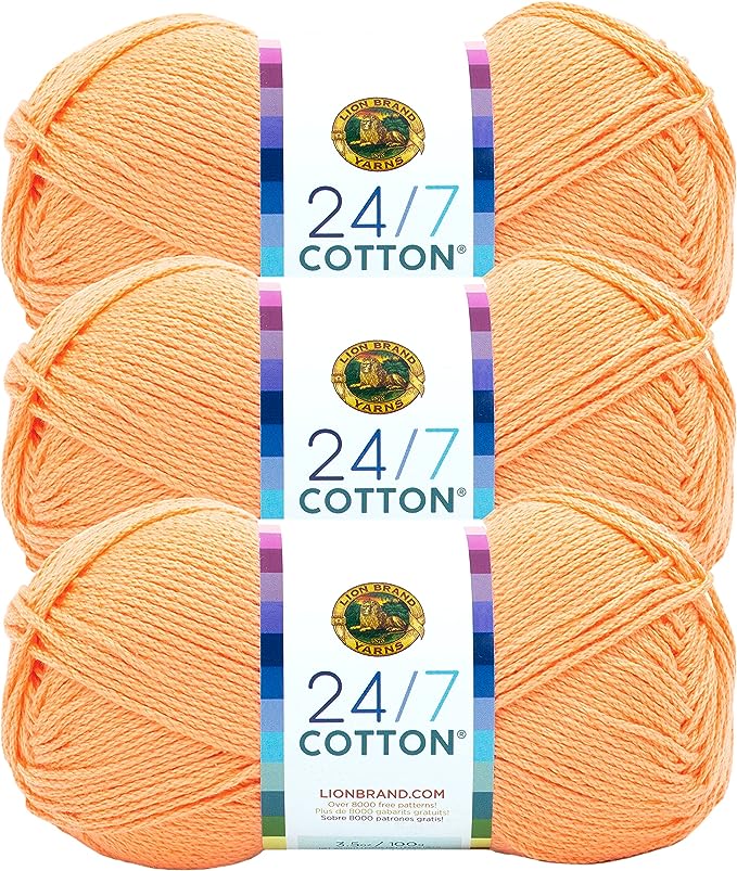 Lion Brand 24/7 Cotton Yarn, 3 Pack